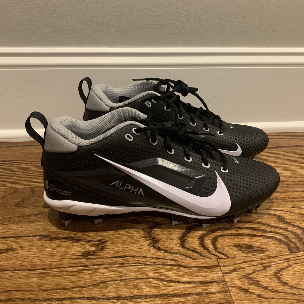 Nike Alpha Menace 4 Varsity Black White Football Cleats Men's Size 13 FN0027-001